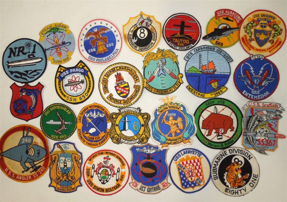 Lot 181: Lot (25) Vietnam War - 70s US Navy Submarine & Ship Patches USS Pargo