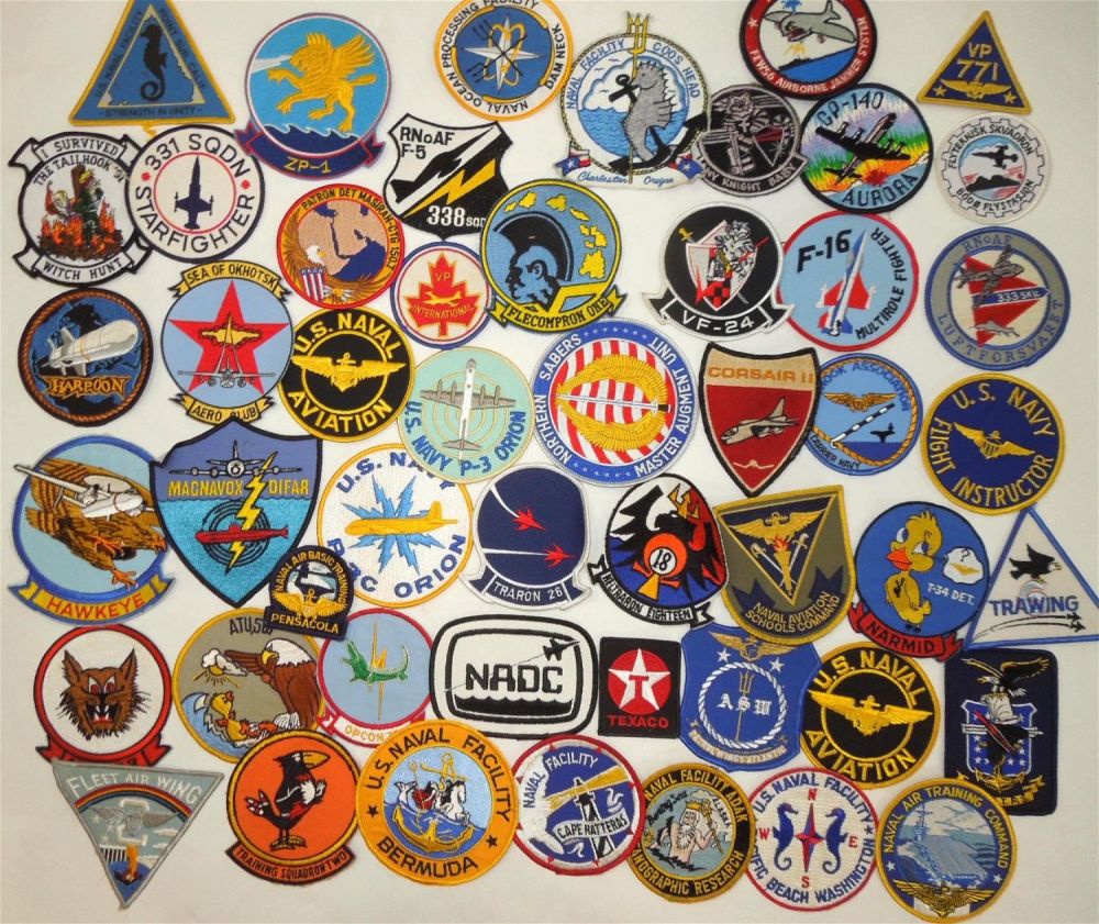 Lot 183A: Lot of 50 US Navy Aviation Vietnam - Modern Patches P3 Orion Corsair F16