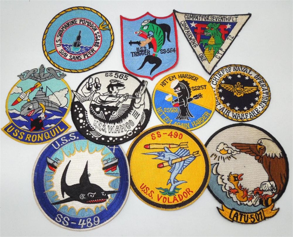 Lot 187: Lot (10) Vietnam War Japanese Made US Navy Aviation & Submarine Patches