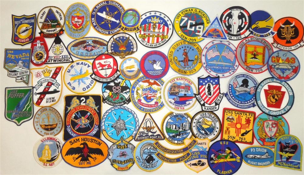 Lot 187A: Lot of 50 US Navy Vietnam - Modern Patches Submarines Aviation Bases