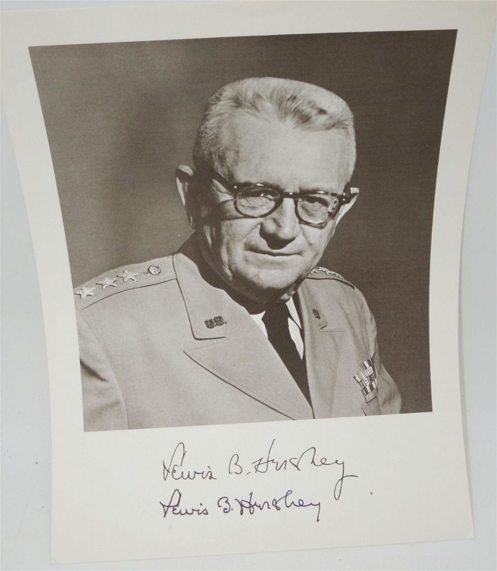 Lot 321: WWII Signed Photo of General Lewis Hershey