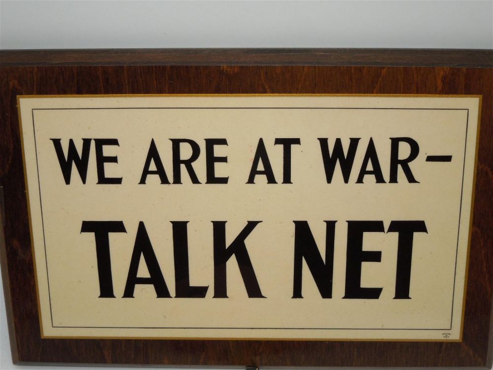 Lot 333: WWII We Are At War Talk Net US Home Front War Sign