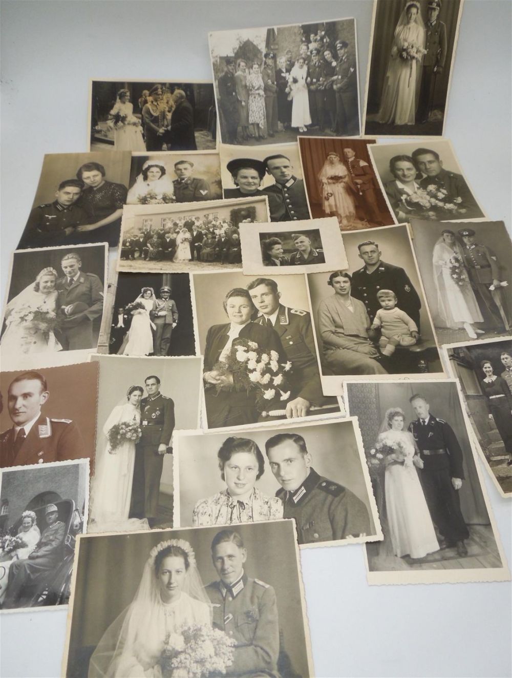 Lot 420: WWII German Wehrmacht / Kriegsmarine Soldiers Wedding & Portrait RPPC Postcards Photos