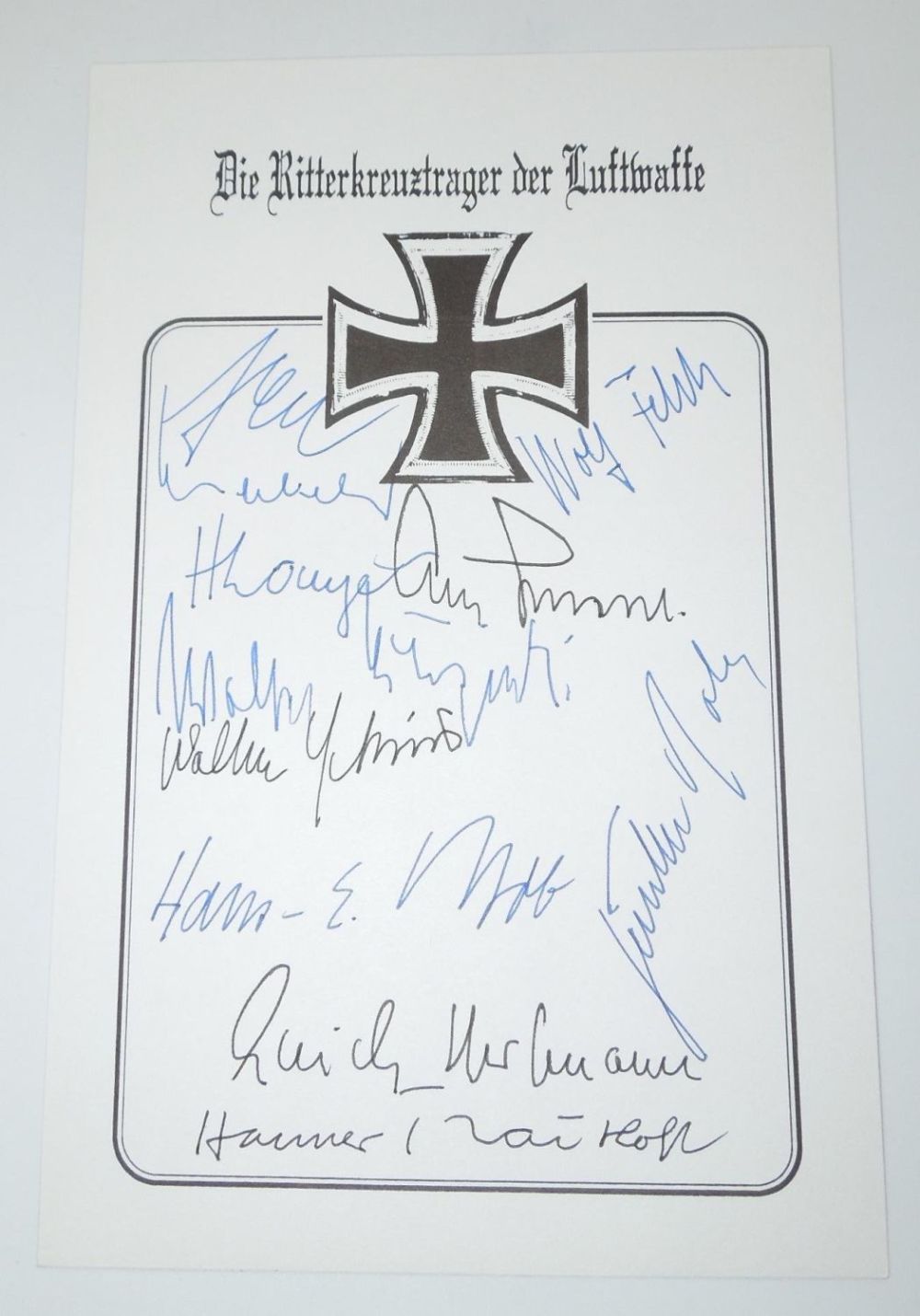 Lot 428: WWII German Knights Cross Signatures Hartmann