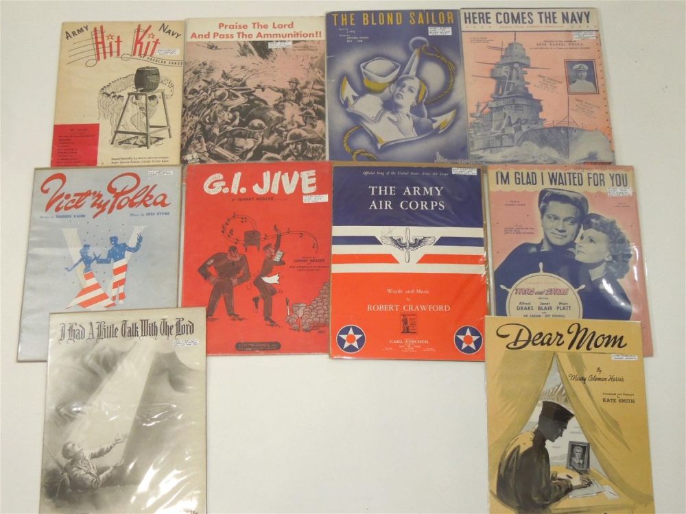 Lot 435: WWII Era US Military Army Navy Army Air Corps Sheet Music Patriotic Lot (10) #1