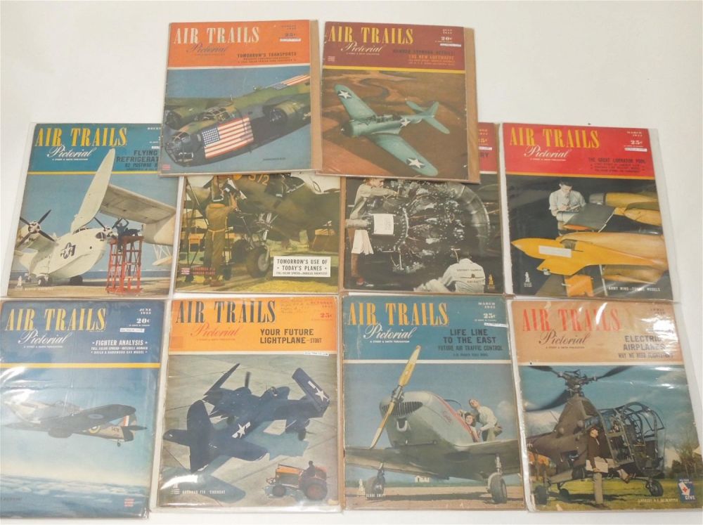 Lot 438: WWII Era Lot (10) AIR TRAILS Air Force AAF Pictorial Magazines B-29 B-29 Douglas