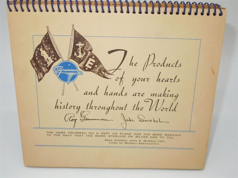 Lot 451: 1944 Grumman Aircraft Calendar With Combat Art