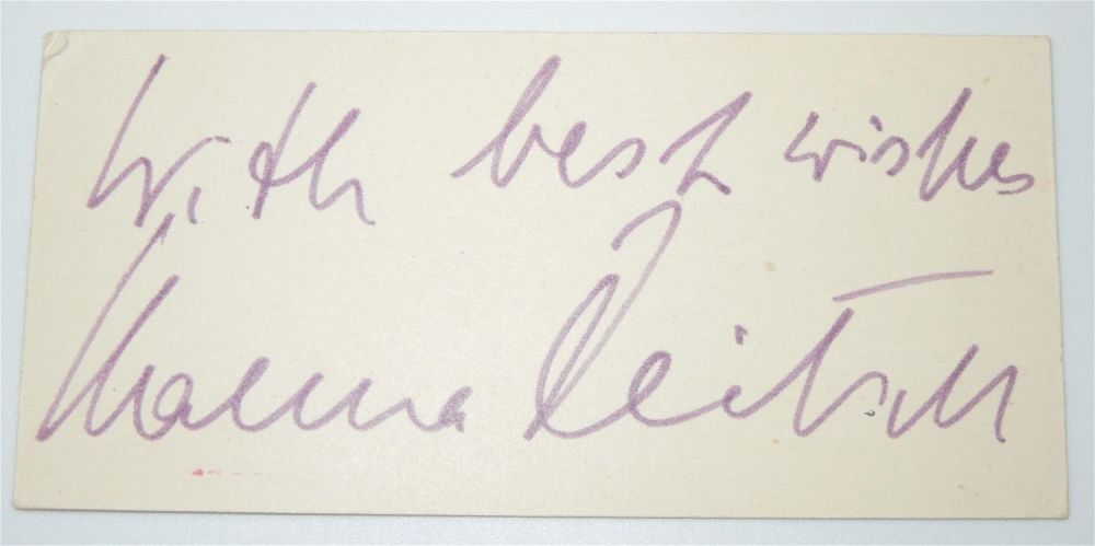 Lot 471: WWII German Female Aviator Pioneer Flight Captain Hanna Reitsch Signed Calling Card