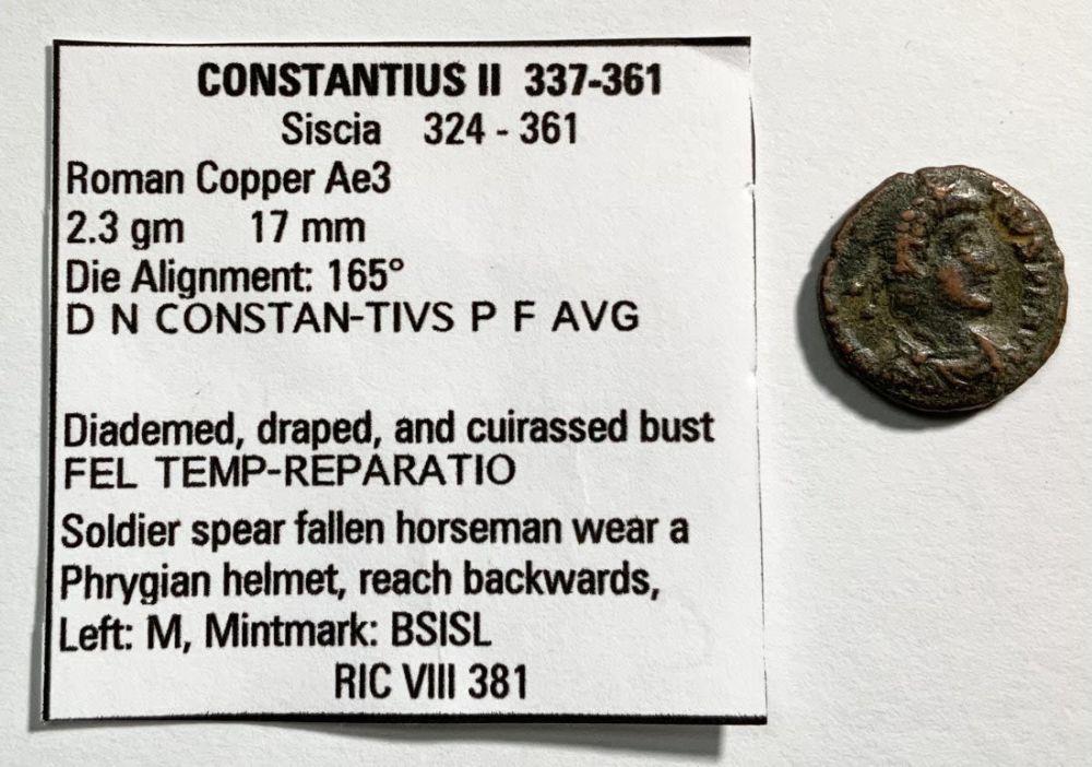 Lot 528: CONSTANTIUS II Siscia FEL TEMP REPARATIO Ancient Roman Coin