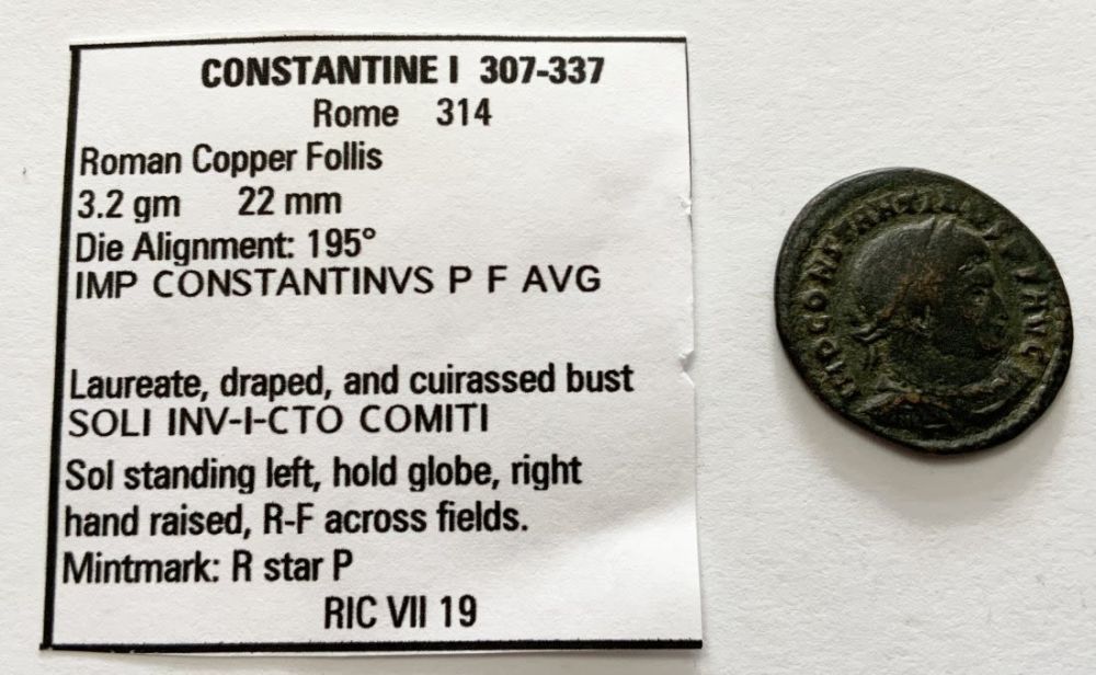 Lot 542: CONSTANTINE I Rome SOLI-INVâ€”CTO COMITI Ancient Roman Coin