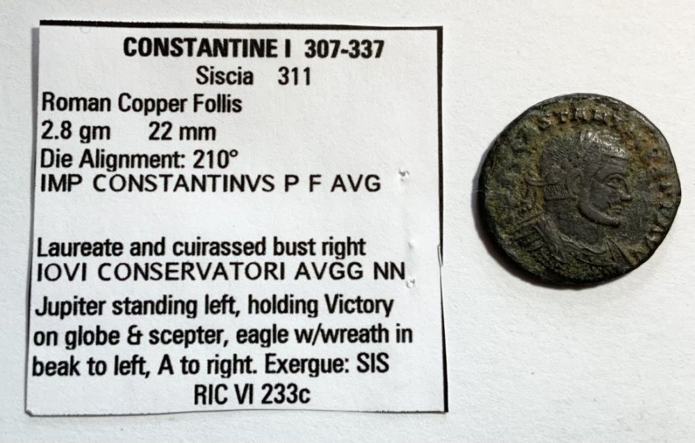 Lot 556: CONSTANTINE I Siscia IOVI CONSERVATORI AVGG NN SCARCE Roman Coin