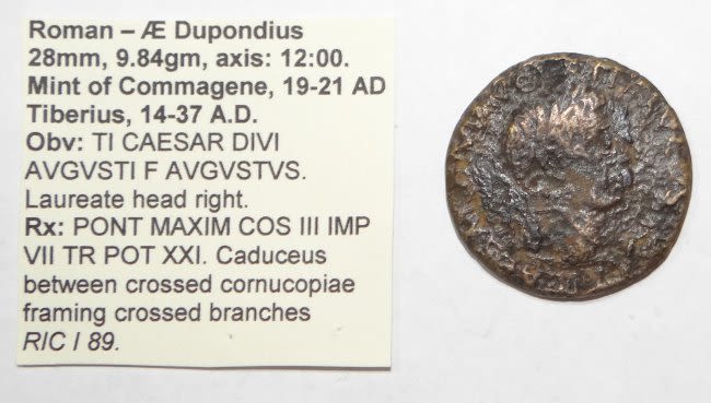 Lot 565: TIBERIUS Commagene PONT MAXIM COS III IMP Ancient Roman Coin