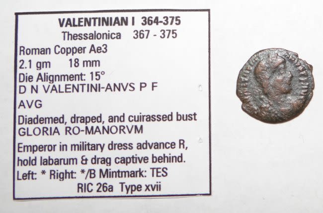 Lot 569: VALENTINIAN I Thessalonica GLORIA RO MANORV SCARCE Ancient Roman Coin