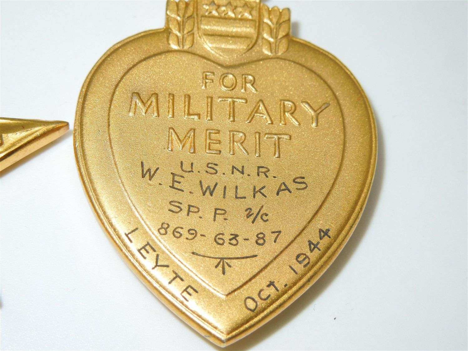 Lot 54 WWII US Navy Named & Engraved Silver Star & Purple Heart