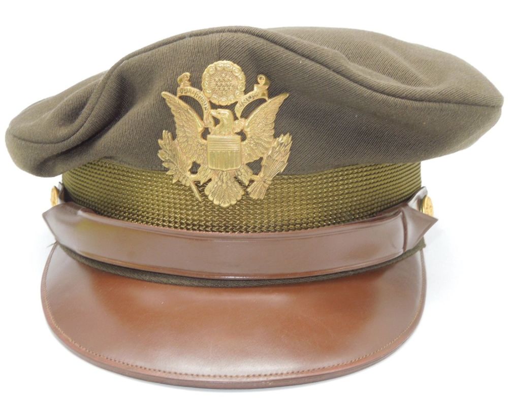 Lot 164B: WWII 1942 Army Air Force Officers Crusher Hat Visor