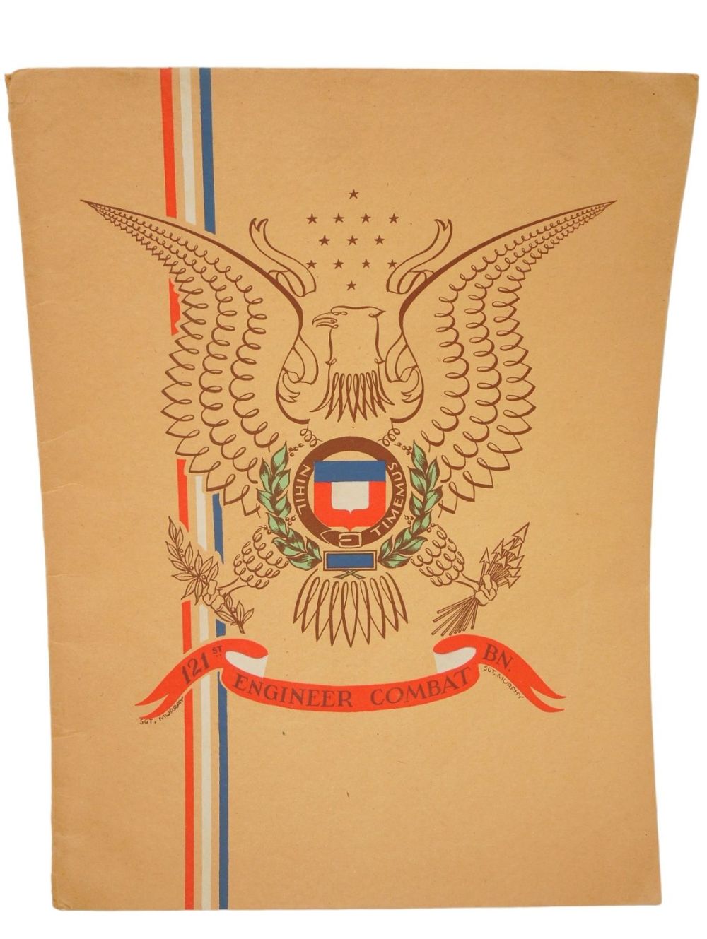 Lot 173: WWII 1945 US Army 29th Division D-Day 121st Engineer Battalion Memorial Booklet