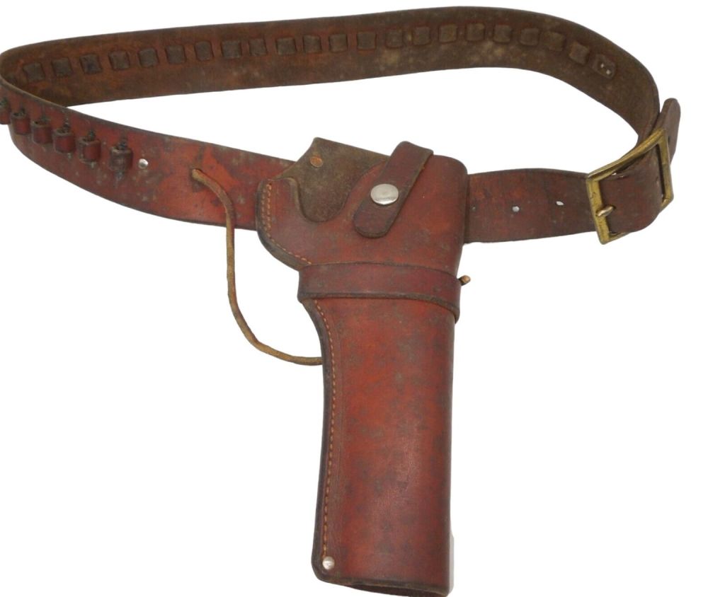 Lot 186: Old West Style Johns Leather Goods Idaho 96 Double Nine Pistol Holster & Belt