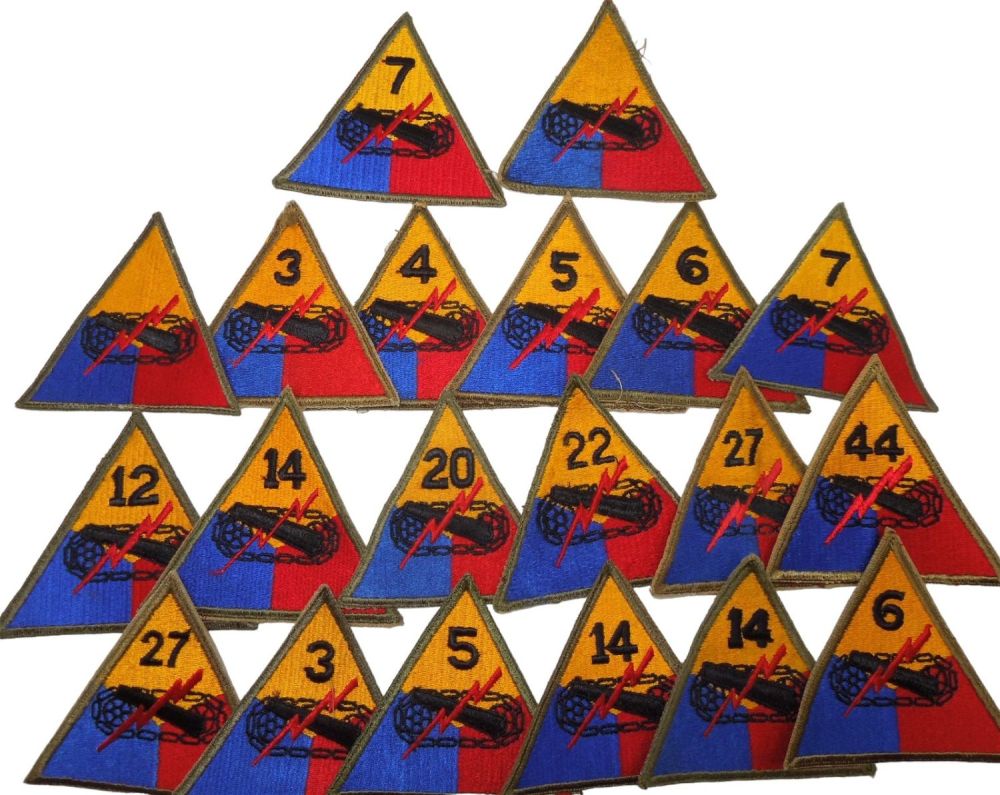 Lot 187: Lot (20) WWII US Army Armored Patches
