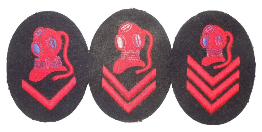 Lot 194: Lot German WWII Kriegsmarine KM Deep Sea Diver Rating Badge Patches