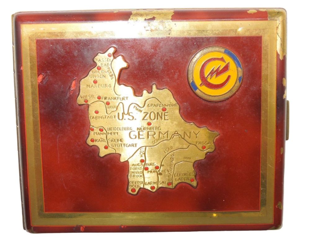 Lot 222: Post WWII Occupation US Constabulary German Made Cigarette Case