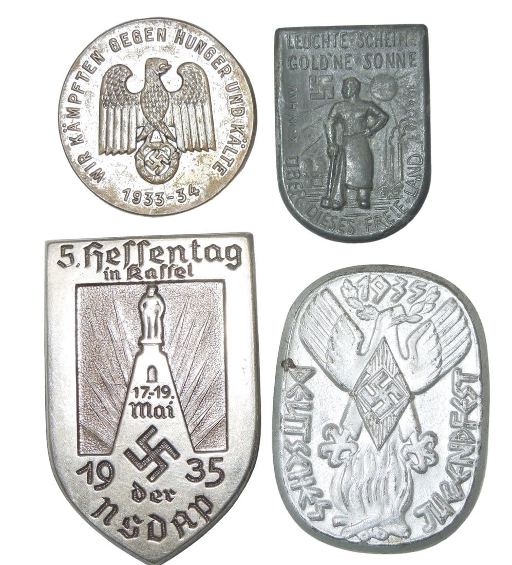 Lot 278: WWII 1930s German Military Tinnies & Pins Lot Jugendfest 1936 NSDAP
