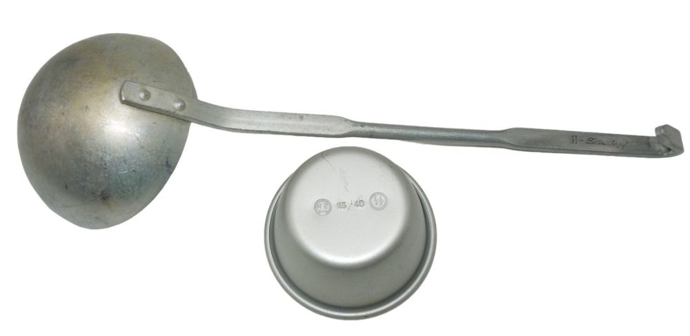 Lot 299: WWII German Totenkopf SS RZM Marked Ladle & Cup