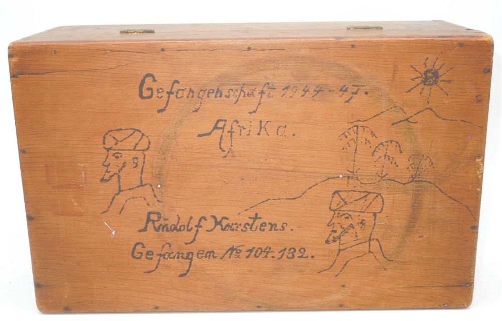 Lot 308: WWII Captured German Afrika Korps Soldier POW Made Box