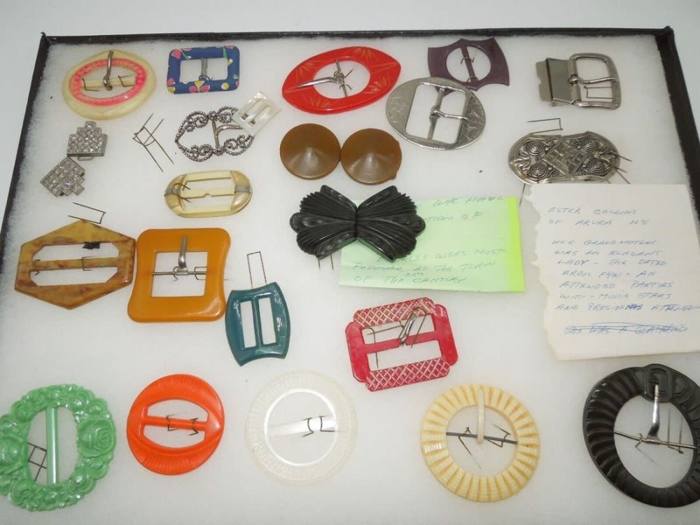 Lot 311: Lot 1930s - 60s Bakelite Belt Buckles From Errol Flynn Actor's Girlfriend