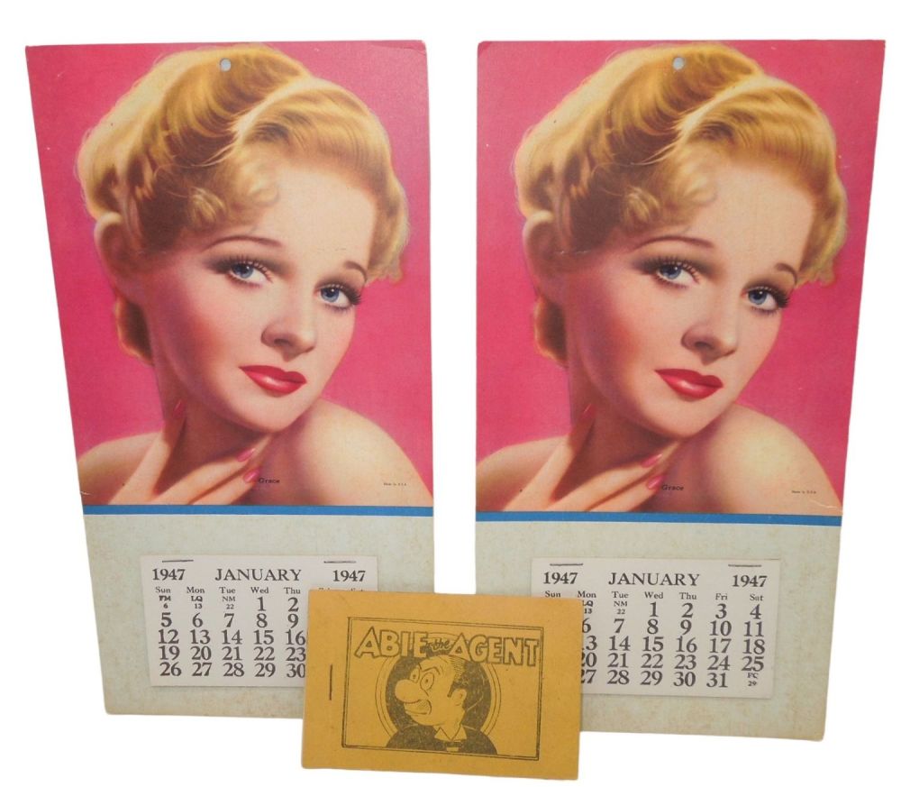 Lot 370: Lot (2) 1947 Pin Up Girl Calendars & Racy Able The Agent Booklet