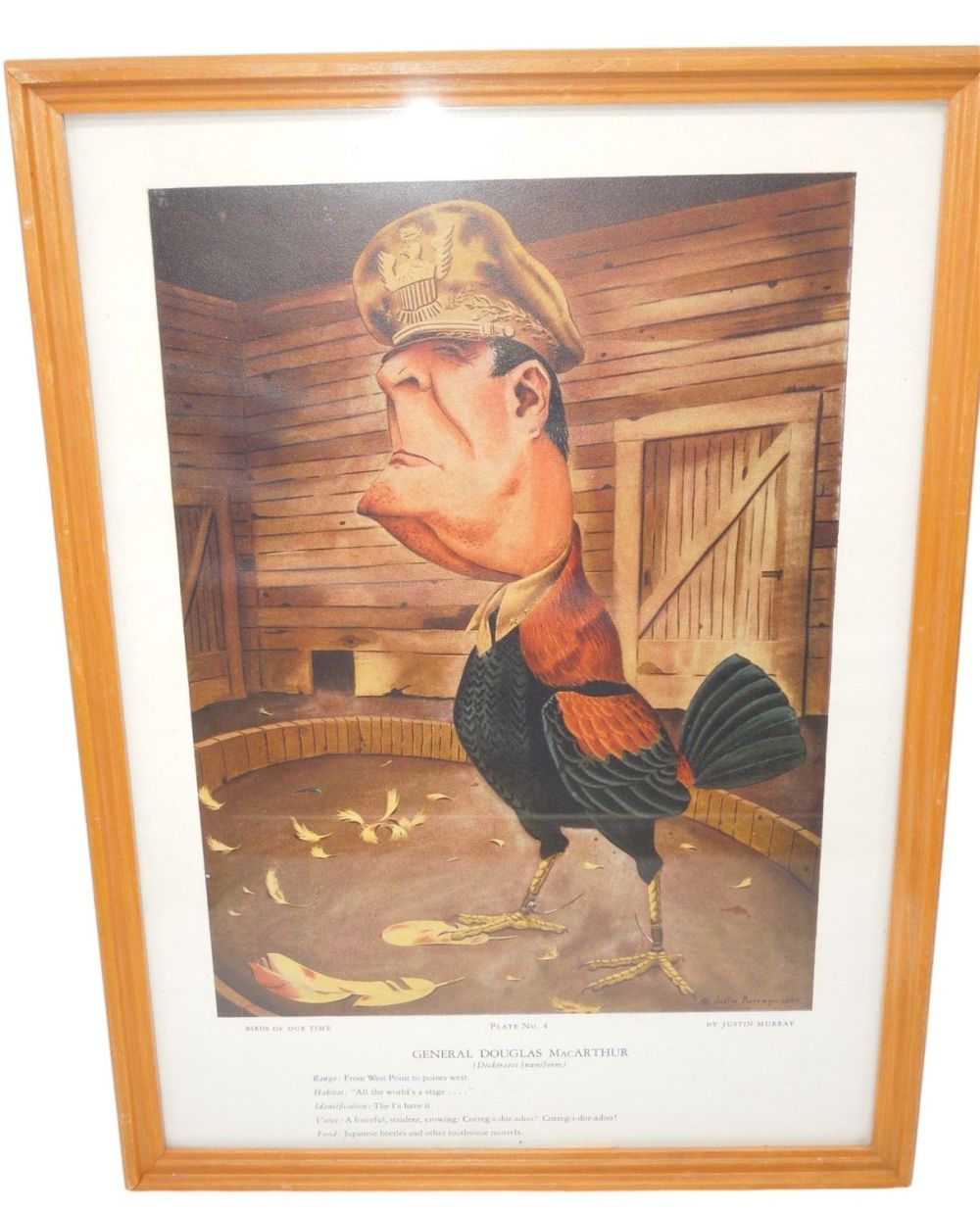 Lot 384: WWII Army General Douglas MacArthur Birds Of Our Time Framed Picture