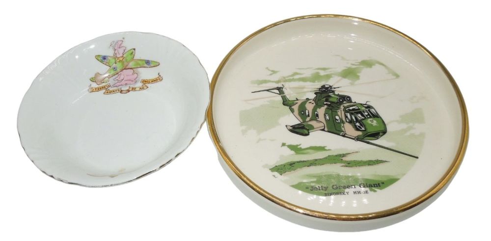 Lot 410: WWII British Royal Air Force RAF & US Vietnam Sikorsky HH-3E Aviation Plates Dishes
