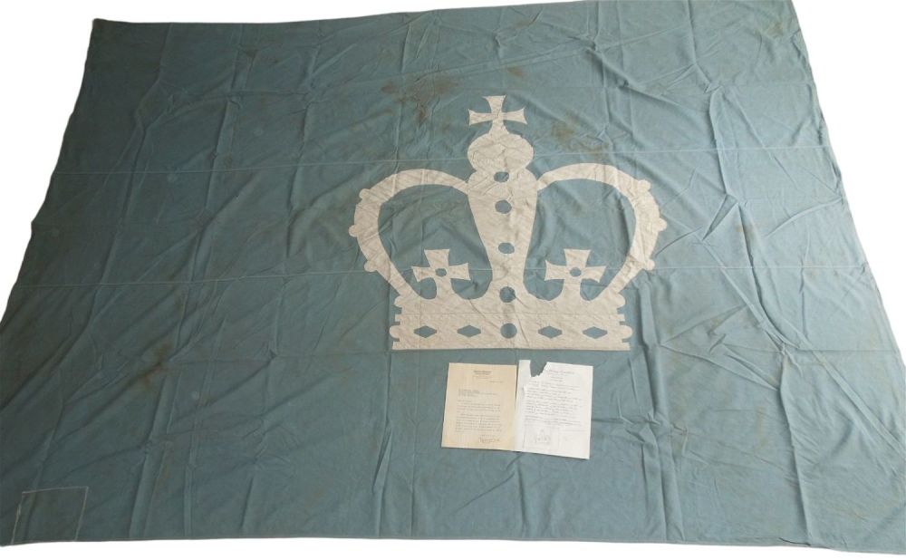Lot 424: WWII Columbia University New York War Flown Flag & Letter