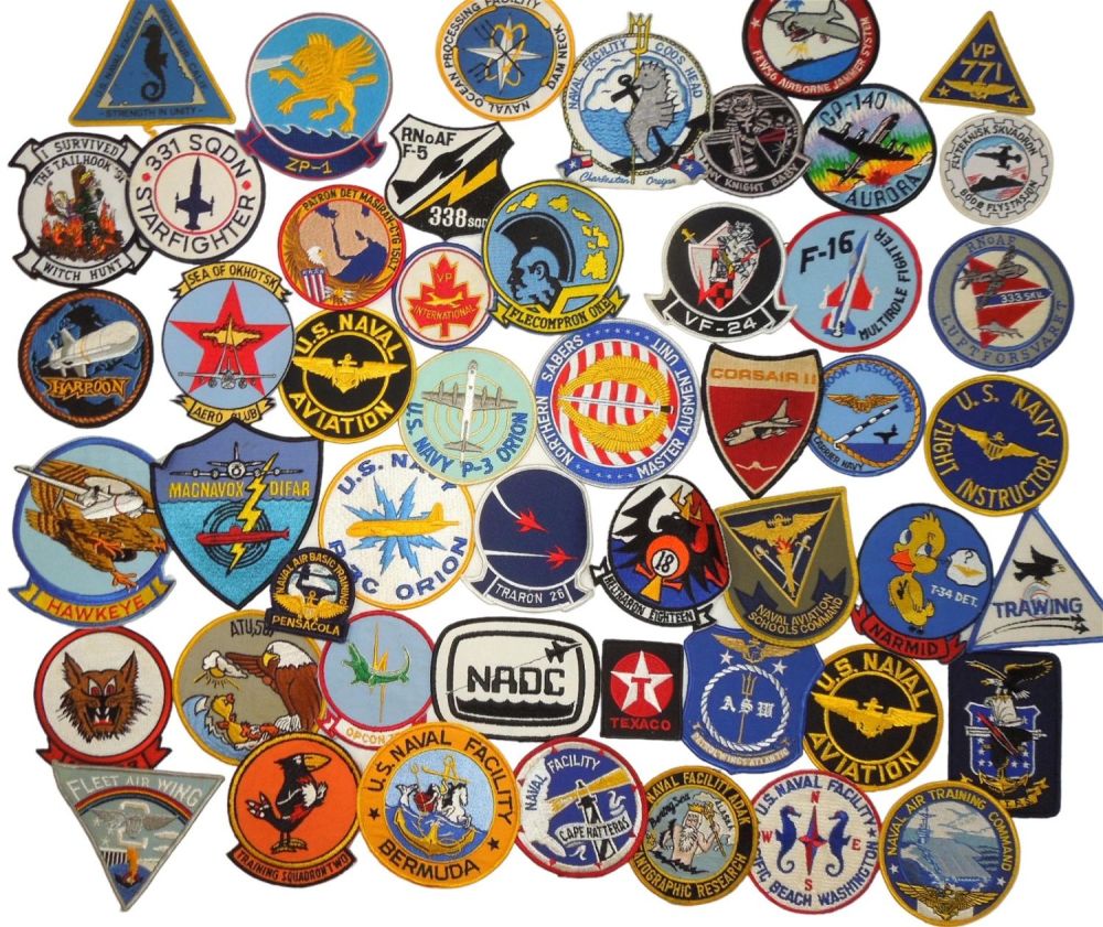 Lot 488: Lot of 50 US Navy Aviation Vietnam - Modern Patches P3 Orion Corsair F16
