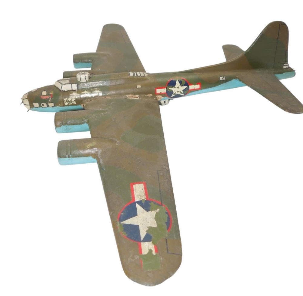 Lot 509: Army Air Corps Boeing B-17 Flying Fortress Heavy Bomber PAINTED Wooden Aircraft