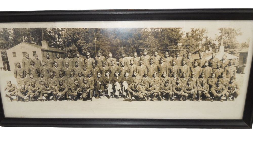 Lot 517: WWII Army XXII Corps Black Soldiers Unit Framed Photo