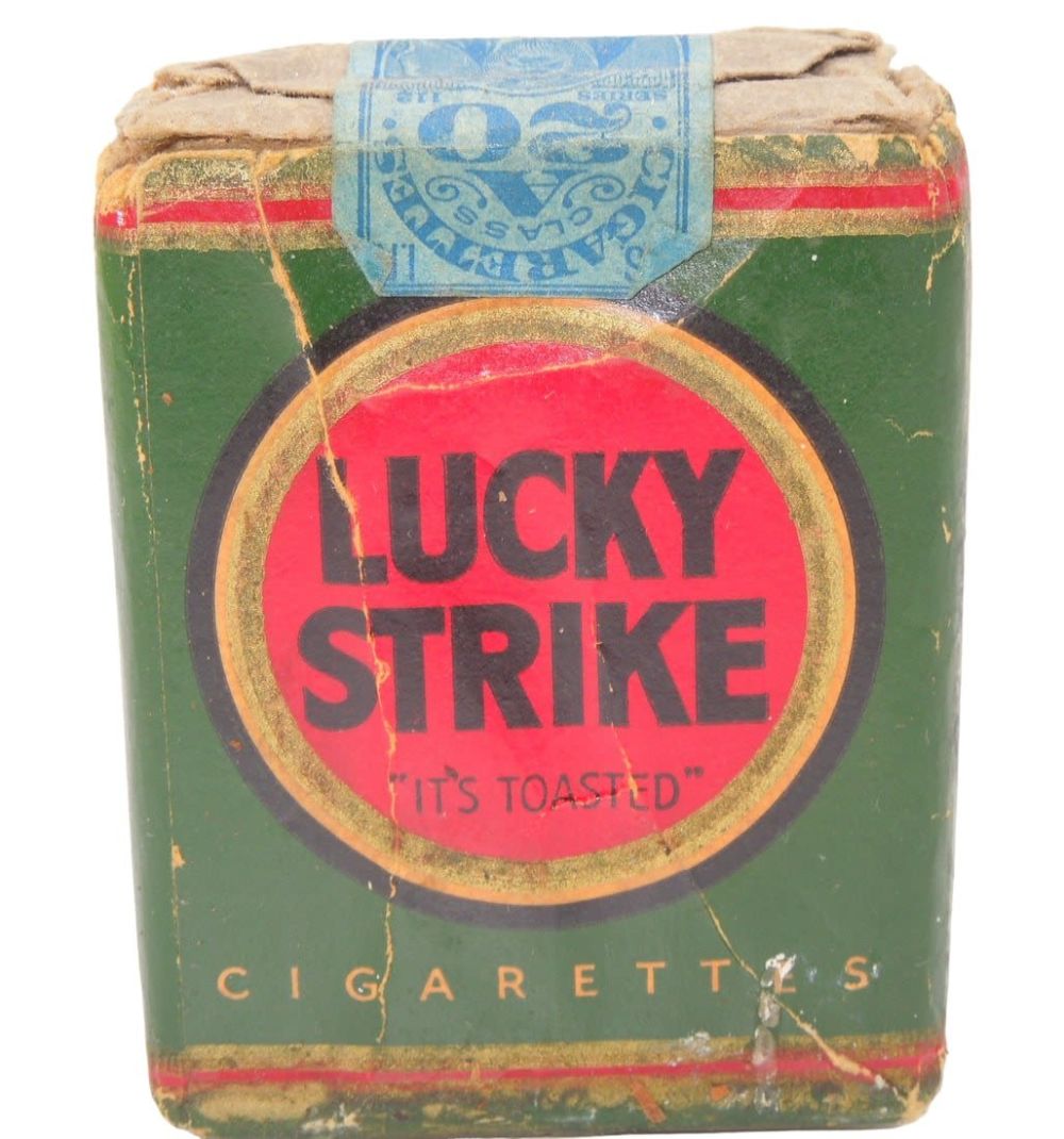 Lot 523: WWII Era 1942 Lucky Strike Cigarette Pack Unopened Series 112