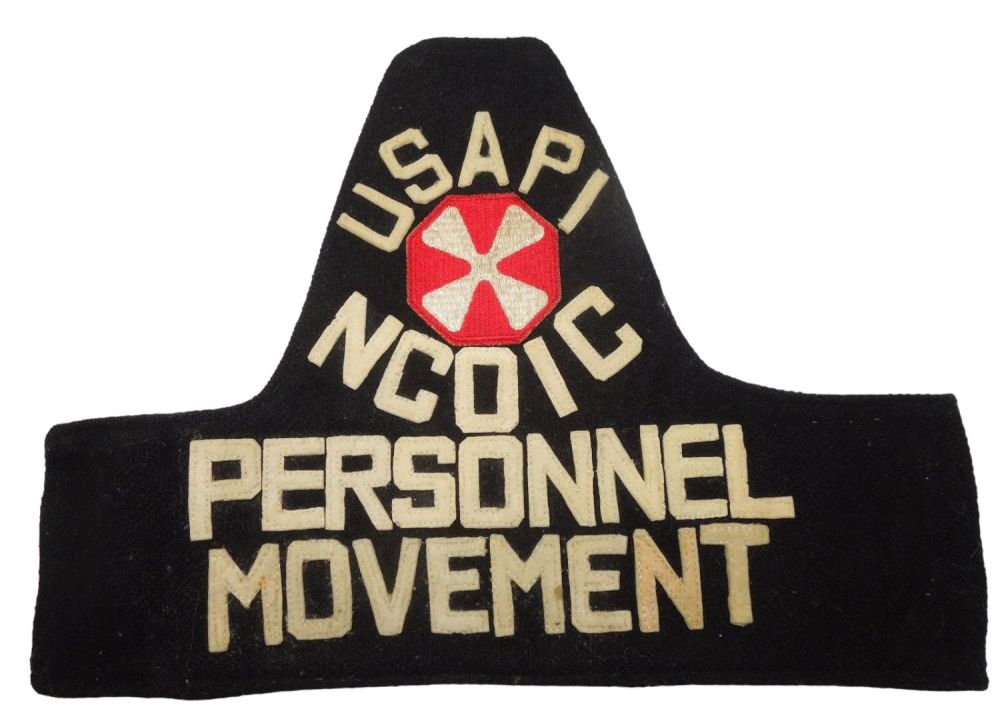 Lot 534: 1960s US Eighth Army Personnel Movement NCOIC Brassard Armband