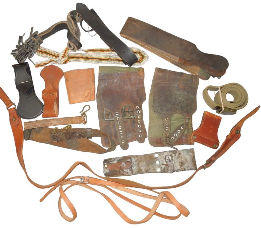 Lot 181: Lot WWII - Vietnam Military Straps & Leather Belts
