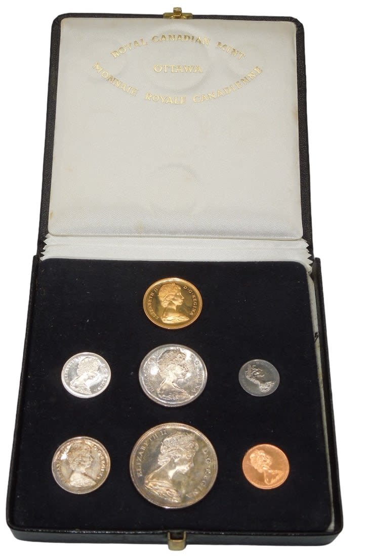 Lot 201: 1967 Canada Mint Coin Set 18.3 Grams Gold & 43.6 Grams Silver