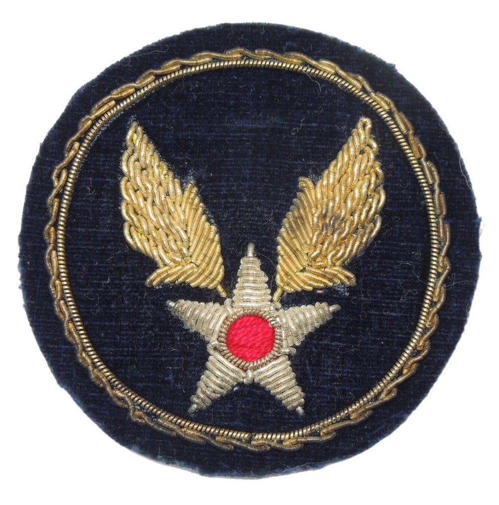 Lot 209: WWII US Army Air Force Bullion Theater Made HQ Patch