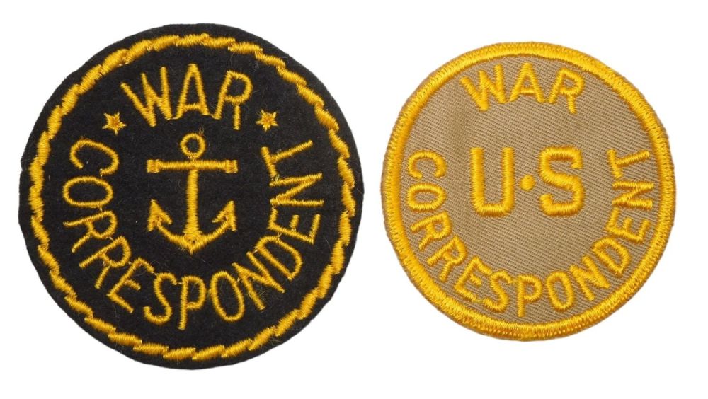 Lot 217: Lot (2) WWII US Army & Navy War Correspondent Patches