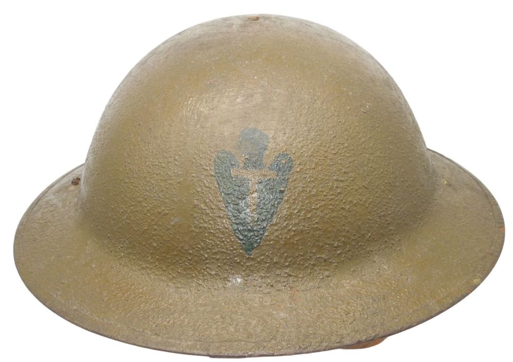 Lot 226: WWI US Army Painted Doughboy Helmet & Chinstrap 36th Infantry Division