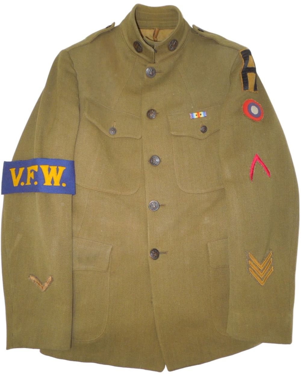 Lot 233: WWI US First Army Air Signal Corps Patched Uniform Jacket & 2 Pants