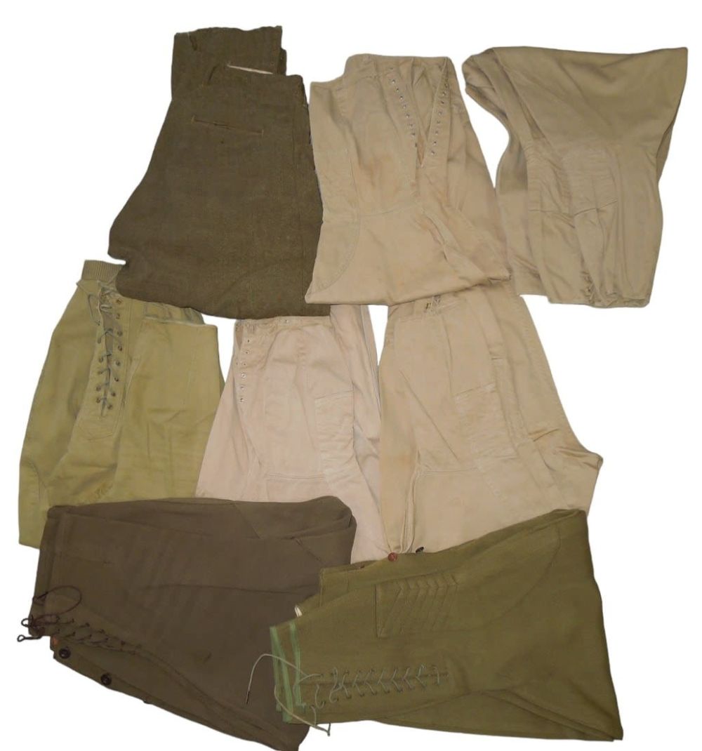 Lot 236: Lot (8) WWI US Army - 1930s Jodhpur Riding Pants Trousers