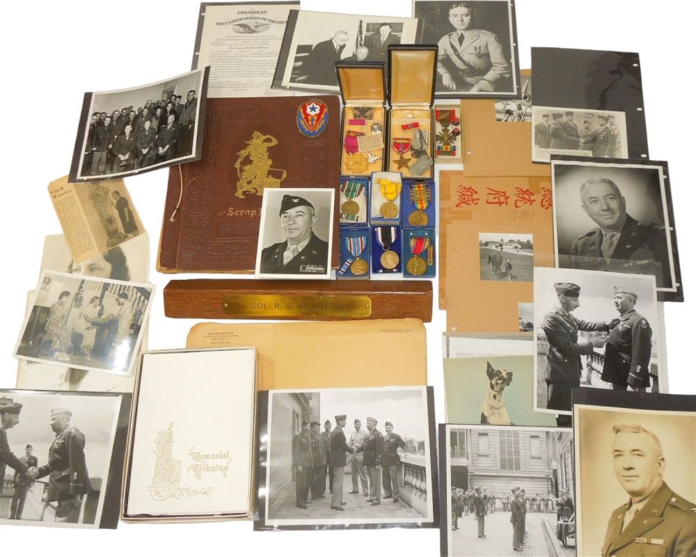 Lot 273: WWII Named Legion of Merit US Army Signal Corps Colonel Medal Photo Insignia Archive
