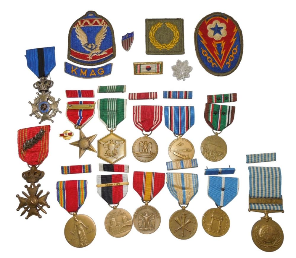 Lot 275: WWII - Korean War US Army Named Lt. Colonel Medal Group With Belgium Awards