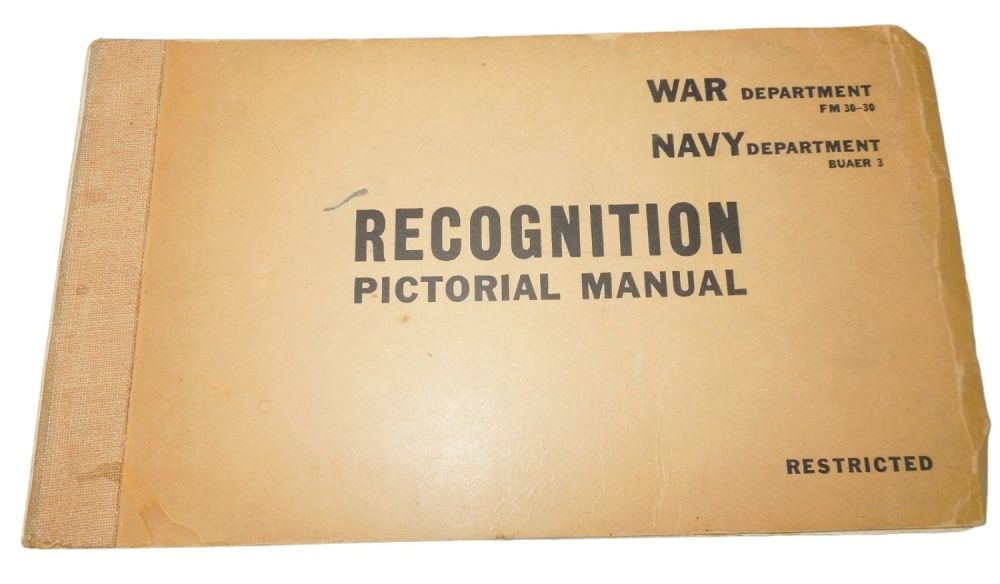 Lot 282: WWII US Army & Navy Allies & Axis Aircraft Recognition Pictorial Manual Restricted
