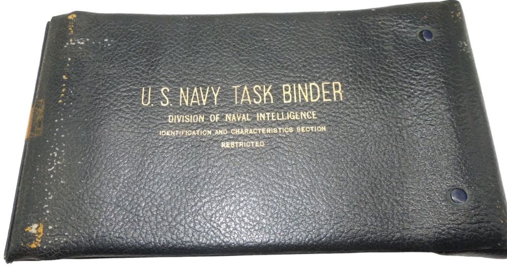 Lot 283: WWII 1944 USN Navy Naval Intelligence Vessel Task Identification Binder Restricted