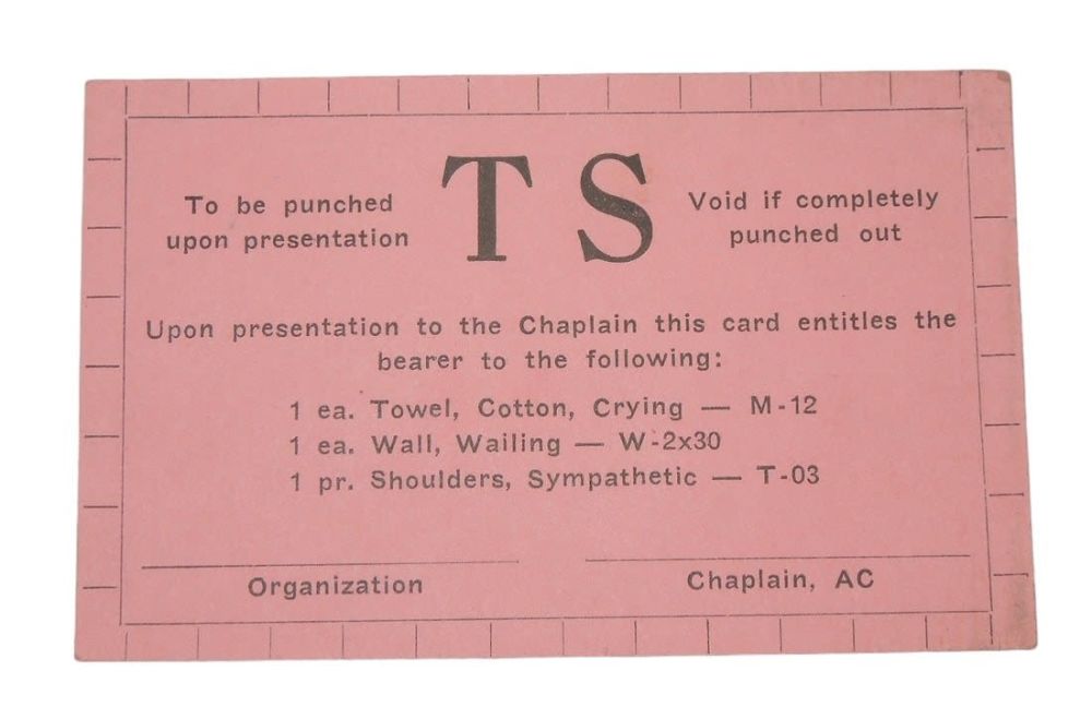 Lot 287: WWII Era US Army Air Force Tuff Stuff Crying Novelty Card