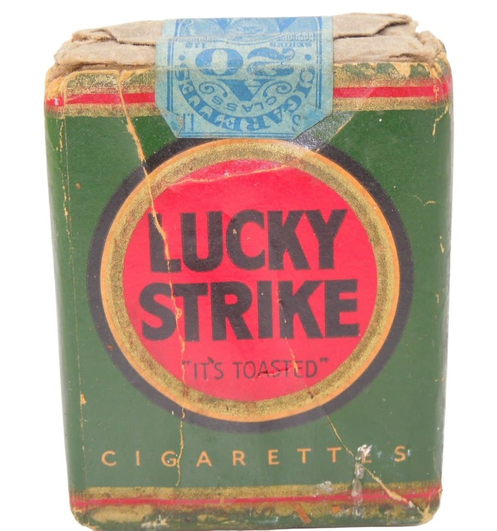 Lot 295: WWII Era 1942 Lucky Strike Cigarette Pack Unopened Series 112